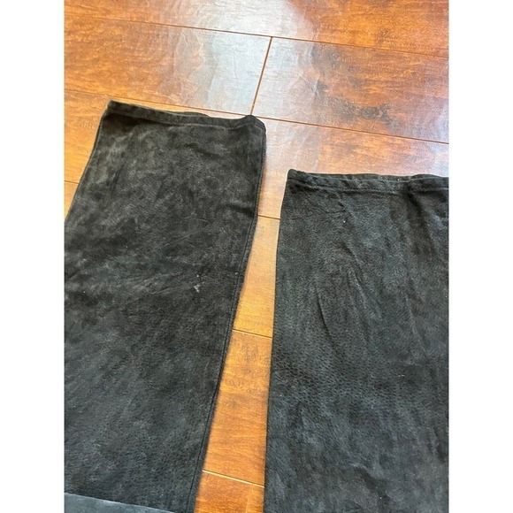 Vintage Jou Jou Skins Suede Leather Biker Y2K Slim Straight Pants Size 13/14 - Picture 11 of 13